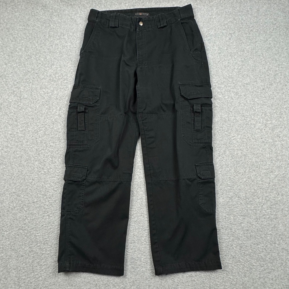 5.11 Tactical Mens Black Cargo Pants Tactical Utility Work Trousers 36x30